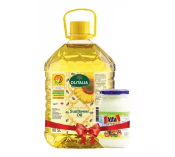Olitalia Fortified Sunflower oil (Free Alfa Mayonnaise 236.5 ml) 5ltr